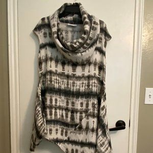 Bryn Walker Noa Cowl Drape Neck Cap Sleeve Asymmetric Linen Tunic Size XS